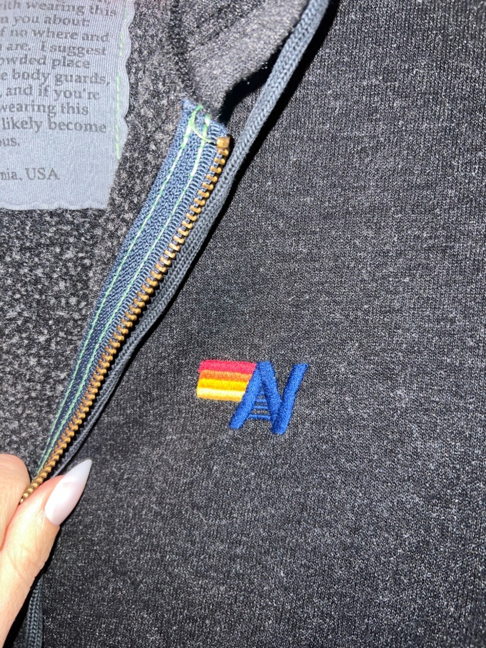 Aviator Nation -Medium- rainbow cuff hoodie - Picture 4 of 5